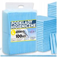 PODKŁADY JEDNORAZOWE 60x60 cm MATY HIGIENICZNE CHŁONNE DUŻE 100 sztuk