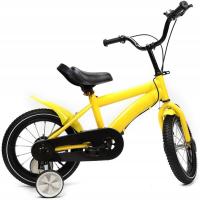 14-calowy rower dziecięcy w z kółkami stabilizującymi żółty