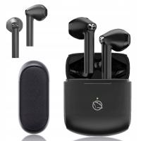 Słuchawki bezprzewodowe douszne Manta Rytmo X czarne TWS gamingowe mikrofon