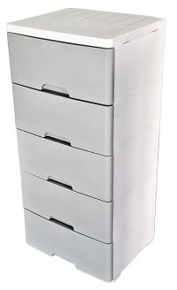 ПЛАСТИКОВЫЙ КОНТЕЙНЕР КНИЖНЫЙ ШКАФ КОРЗИНА ДЛЯ ИГРУШЕК ШКАФ ЯЩИК 5 ПОЛОК СЕРЫЙ