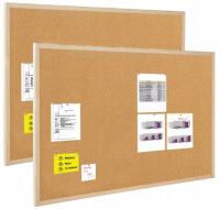 2x TABLICA KORKOWA W RAMIE DREWNIANEJ 40x60 cm + ZESTAW DO MOCOWANIA