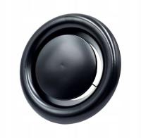 Anemostat metalowy wywiewny z ramką czarny fi 125