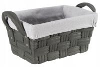 KOSZ KOSZYK PLECIONY DO PRZECHOWYWANIA UNIWERSALNY ORGANIZER PUDEŁKO SZARY