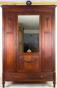 STYLOWA ANTYCZNA SZAFA GARDEROBA LUDWIK XVI NEOKLASYCYZM FRACJA ORZECH EA1