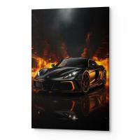 Plakat na ścianę do salonu sypialni PORSCHE W OGNIU CARS00126 30x40