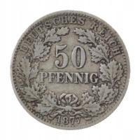 [M30424] Niemcy 50 fenigów 1877 G