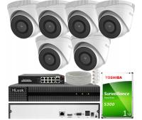 Комплект видеонаблюдения IP на открытом воздухе 6 камер FullHD Hilook NVR Hikvision 1 ТБ