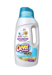 Clever Attack Wybielacz 1,5l W PŁYNIE TKANIN IDEALNA BIEL DO BIAŁEGO