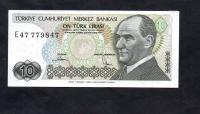 BANKNOT Turcja -- 10 Lirasi -- 1970 rok
