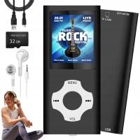ODTWARZACZ MP3 DOTYKOWY BLUETOOTH FM BUDZIK CZARNY + KARTA 32GB