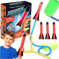 WYRZUTNIA RAKIET PIANKOWYCH ZABAWKA DLA DZIECI STOMP ROCKET GRA