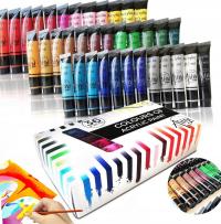 FARBY AKRYLOWE DUŻY ZESTAW FARB AKRYLOWYCH FARBA AKRYLOWA W TUBKACH 36x20ml