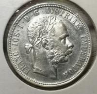 Austria 1 floren, 1889 Srebro Oryginał piękny