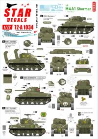 Star Decals 72-A1034 1/72 US M4A1 Sherman