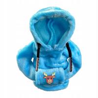 Świąteczna osłona gałki Auto Gear Shifter antypoślizgowa bluza z kapturem niebieska głowa renifera