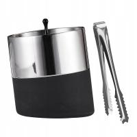 Wiaderko na lód z pokrywką Podwójna ścianka z pokrywką Pojemnik chłodzący argent Bright