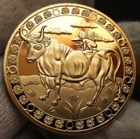 Знаки Зодиака-Телец, позолоченная медаль