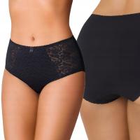 EMILI Norma Koronkowe Figi Bawełna Czarny 2XL