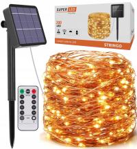 Lampki choinkowe solarne LED Girlanda świetlna 200 LED 20 m + pilot