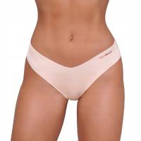 Трусики бесшовные бразильские бежевые гладкие 3 упаковки-GymBeam XL