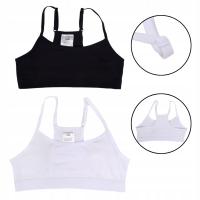 Stanik biustonosz top dziewczęcy miękki gładki regulowany 2PAK 146-152