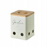 POJEMNIK NA CZOSNEK pudełko puszka z przykryciem na warzywa 0732