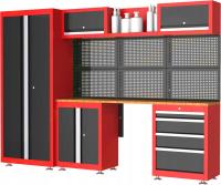 Szafa narzędziowa Luxtom zestaw 13 elementów stal walcowana czarno-czerwony