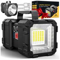 МОЩНЫЙ СВЕТОДИОДНЫЙ ФОНАРИК ПЕРЕЗАРЯЖАЕМЫЙ ПРОЖЕКТОР 7 РЕЖИМОВ POWERBANK КЕМПИНГ CREE