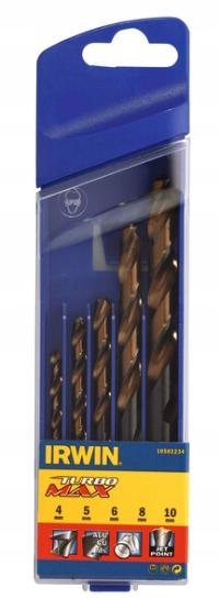 IRWIN WIERTŁO WIERTŁA DO METALU STALI TURBOMAX KOMPLET ZESTAW WIERTEŁ 5szt.