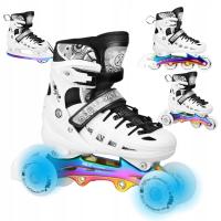 Łyżworolki 4w1 Rolki Rekreacyjne Łyżwy Regulowane Wrotki LED NILS