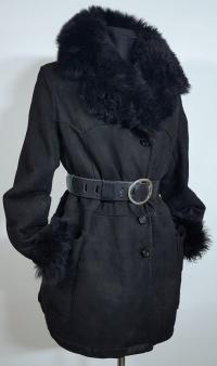 Черный Тоскан овчины естественный полуфабрикат аккуратный стиль длинные волосы S M