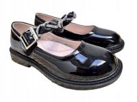 MODNE BALERINY DLA DZIEWCZYNKI SAMANTA CZARNE Z OZDOBNYM ZAPIĘCIEM