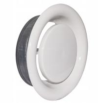 ANEMOSTAT wyciągowy biały metalowy okrągły wywiewny kratka 200 mm + RAMKA