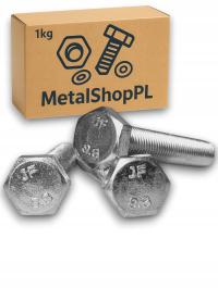 Śruba sześciokątna M8x30 kl8.8 DIN933 ocynk twarda maszynowa łeb 6kątny 1kg