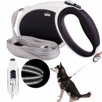 SMYCZ AUTOMATYCZNA DLA PSA ZWIJANA DŁUGA MOCNA WYTRZYMAŁA ODBLASK 7M 60KG