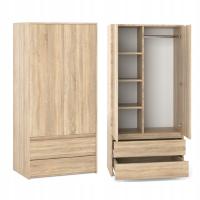 Шкаф гардероб Дуб сонома с 2 ящиками 2 двери мебель для гостиной спальни