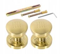 GAŁKA OBROTOWA ZŁOTA DO DRZWI WEWNĘTRZNYCH ZEWNĘTRZNYCH SZYLD DZIELONY