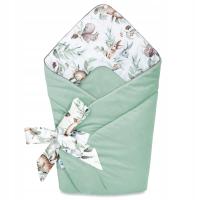 Rożek niemowlęcy otulacz zawiązywany bawełna velvet