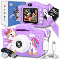 Zeetech детская цифровая камера с играми 40 Mpx Unicorn Card 32 ГБ