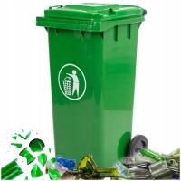 Kosz na ŚMIECI pojemnik kubeł na ODPADY zmieszane 120l zielony śmietnik