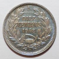 Chile 10 centawos 1908