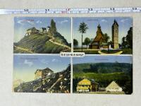 (904) Pocztówka Karkonosze -Karpacz. Kościółek WANG , Śnieżka z 1916 r