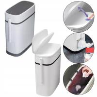 МУСОРНОЕ ВЕДРО С ТУАЛЕТНОЙ ЩЕТКОЙ 2В1 БЕЛЫЙ