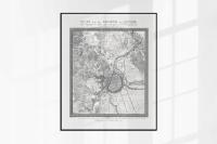 Gdańsk Danzig 1807 plan miasta piękna stara mapa REPRINT 75x61