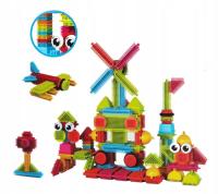 KLOCKI KONSTRUKCYJNE ZESTAW 100 EL. ELEMENTÓW DLA DZIECI JEŻYKI KOLOR COIL