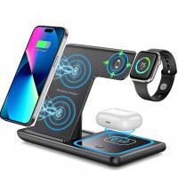 Ładowarka indukcyjna do IPHONE 12 13 14 15 APPLE Watch AirPods 3w1 15W