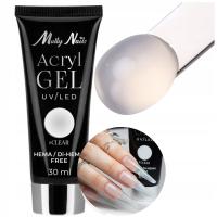 Polygel akrylożel MollyLac żel budujący do przedlużania paznokci CLEAR 30ml