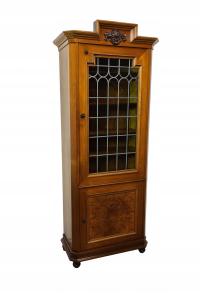 Elegancka Witryna Biblioteczka Secesyjna Orzech Francja Antyk