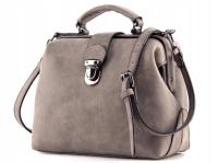 Сумка серая женская сумка через плечо для рук вместительная замша