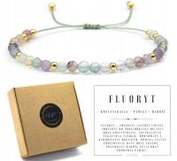 BRANSOLETKA DAMSKA Z FLUORYTU NA REGULOWANYM SZNURKU